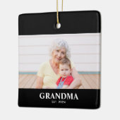 Grandma Established Black White Bold Photo Keramikornament (Links)