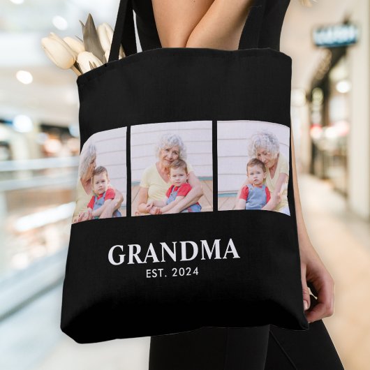 Grandma Established Bold Black 3 Photo Tasche