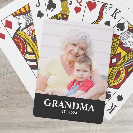 Grandma Established Bold Black Phot Spielkarten