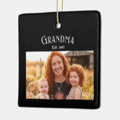 Grandma Established Custom Name Year Photo Black Keramikornament (Links)