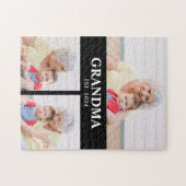 Grandma Established Modern Bold 3 Photo Puzzle (Horizontal)