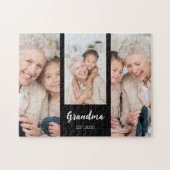 Grandma Established Modern Script 3 Photo  Puzzle (Horizontal)