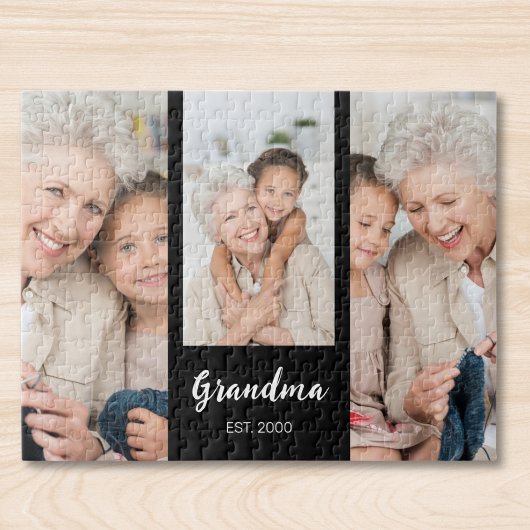 Grandma Established Modern Script 3 Photo  Puzzle
