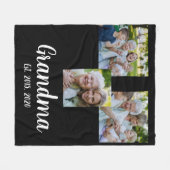 Grandma Established Modern Script Black 3 Photo Fleecedecke (Vorderseite (Horizontal))