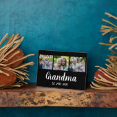 Grandma Established Modern Script Black 3 Photo Fotoplatte (Seite)