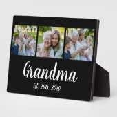 Grandma Established Modern Script Black 3 Photo Fotoplatte (Seite)