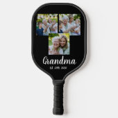 Grandma Established Modern Script Black 3 Photo Pickleball Schläger (Rückseite)