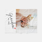 Grandma Established Modern Script Photo Fleecedecke (Vorderseite (Horizontal))