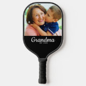 Grandma Established Modern Script Photo Pickleball Schläger (Rückseite)