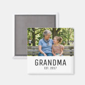 Grandma Established Photo Gift Magnet (Vorderseite/Rückseite)