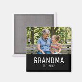 Grandma Established Photo Gift Magnet (Vorderseite/Rückseite)