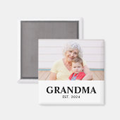 Grandma Established Photo Gift Magnet (Vorderseite/Rückseite)