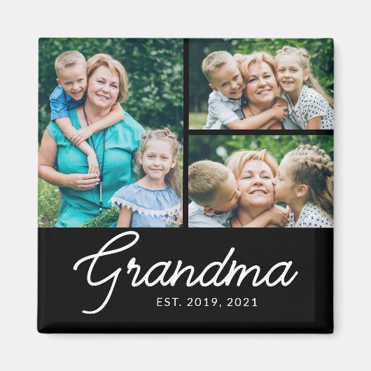Grandma Established Script 3 Photo Magnet (Vorne)