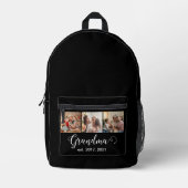 Grandma Established Script Gift 3 Photo Bedruckter Rucksack (Vorderseite)