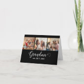 Grandma Established Script Gift 3 Photo Dankeskarte (Vorderseite)