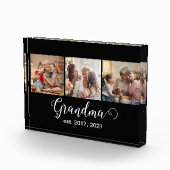 Grandma Established Script Gift 3 Photo Fotoblock (Rechts)