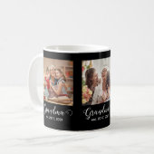 Grandma Established Script Gift 3 Photo Kaffeetasse (Vorderseite Links)
