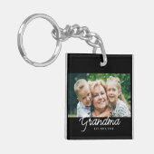 Grandma Established Script Photo Gift Schlüsselanhänger (Vorderseite links)