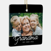 Grandma Established Script Photo Keramikornament (Rechts)