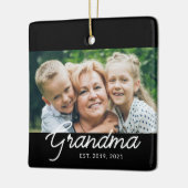 Grandma Established Script Photo Keramikornament (Links)