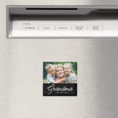 Grandma Established Script Photo Magnet (In Situ (Geschirrspüler))