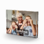 Grandma Established White Script Photo Fotoblock (Rechts)