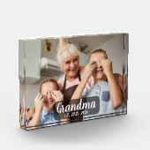 Grandma Established White Script Photo Fotoblock (Links)