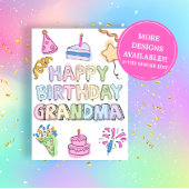Grandma Fill In The Blank Birthday Coloring Card Karte