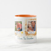 Grandma Floral Custom Photo Collage Watercolor Tasse (Zentrum)