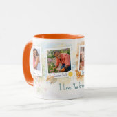 Grandma Floral Custom Photo Collage Watercolor Tasse (Vorderseite Links)