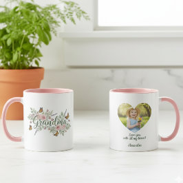 Grandma Floral Mug - Watercolor Botanical Gift Tasse