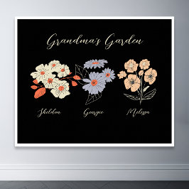 Grandma Flower Garden Individuelle Name Vintag Poster