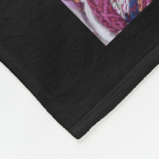 GRANDMA Foto Collage Blanket - Großmutter Schwarz Fleecedecke (Ecke)