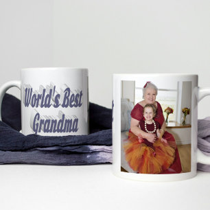Grandma-Foto-Grautypografie Kaffeetasse