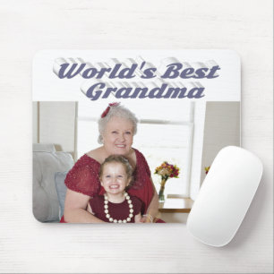 Grandma-Foto-Grautypografie Mousepad