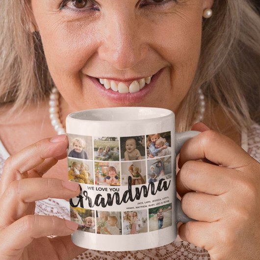 GRANDMA, Fotocollage, Namen und Kostenvoranschlag Kaffeetasse