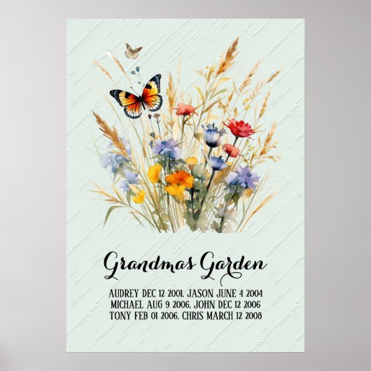 Grandma Garden Herzstück Großkinder Poster (Vorne)