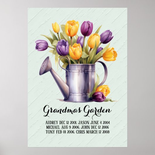 Grandma Garden Herzstück Großkinder Poster (Vorne)