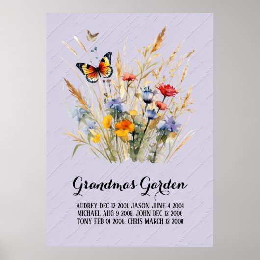 Grandma Garden Herzstück Großkinder Poster (Vorne)
