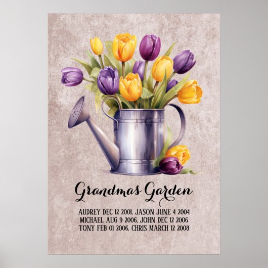 Grandma Garden Herzstück Großkinder Poster (Vorne)