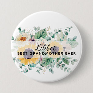 GRANDMA Geschenke - Sonnenblume Gefühlt Personalis Button