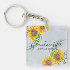 GRANDMA Geschenke - Sonnenblume Gefühlt Personalis Schlüsselanhänger
