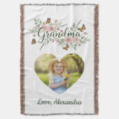 Grandma Gift - Floral Photo Decke (Vorderseite Vertikal)