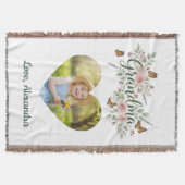 Grandma Gift - Floral Photo Decke (Vorderseite)