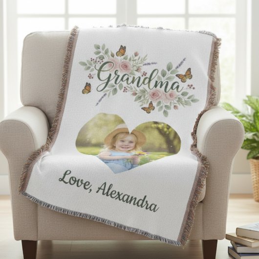 Grandma Gift - Floral Photo Decke