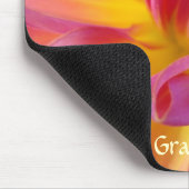 GRANDMA GIFT Mousepad Pink Dahlia Blume Gelb (Ecke)