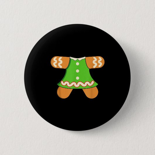 Grandma Gingerbread Man Costume Matching Christmas Button (Vorderseite)