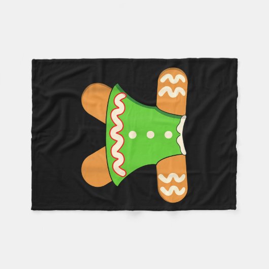 Grandma Gingerbread Man Costume Matching Christmas Fleecedecke (Vorderseite (Horizontal))
