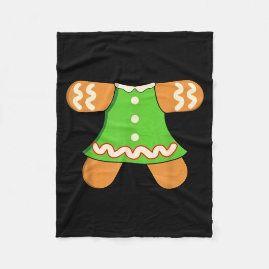 Grandma Gingerbread Man Costume Matching Christmas Fleecedecke (Vorderseite)