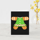 Grandma Gingerbread Man Costume Matching Christmas Karte (Gelbe Blume)